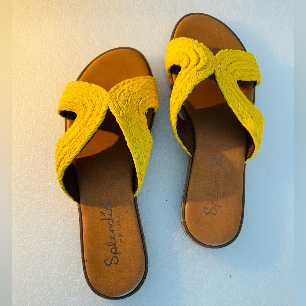 Splendid Sydney woven Leather sole Women's Slide Sandal Size 8.5. Made in Italy